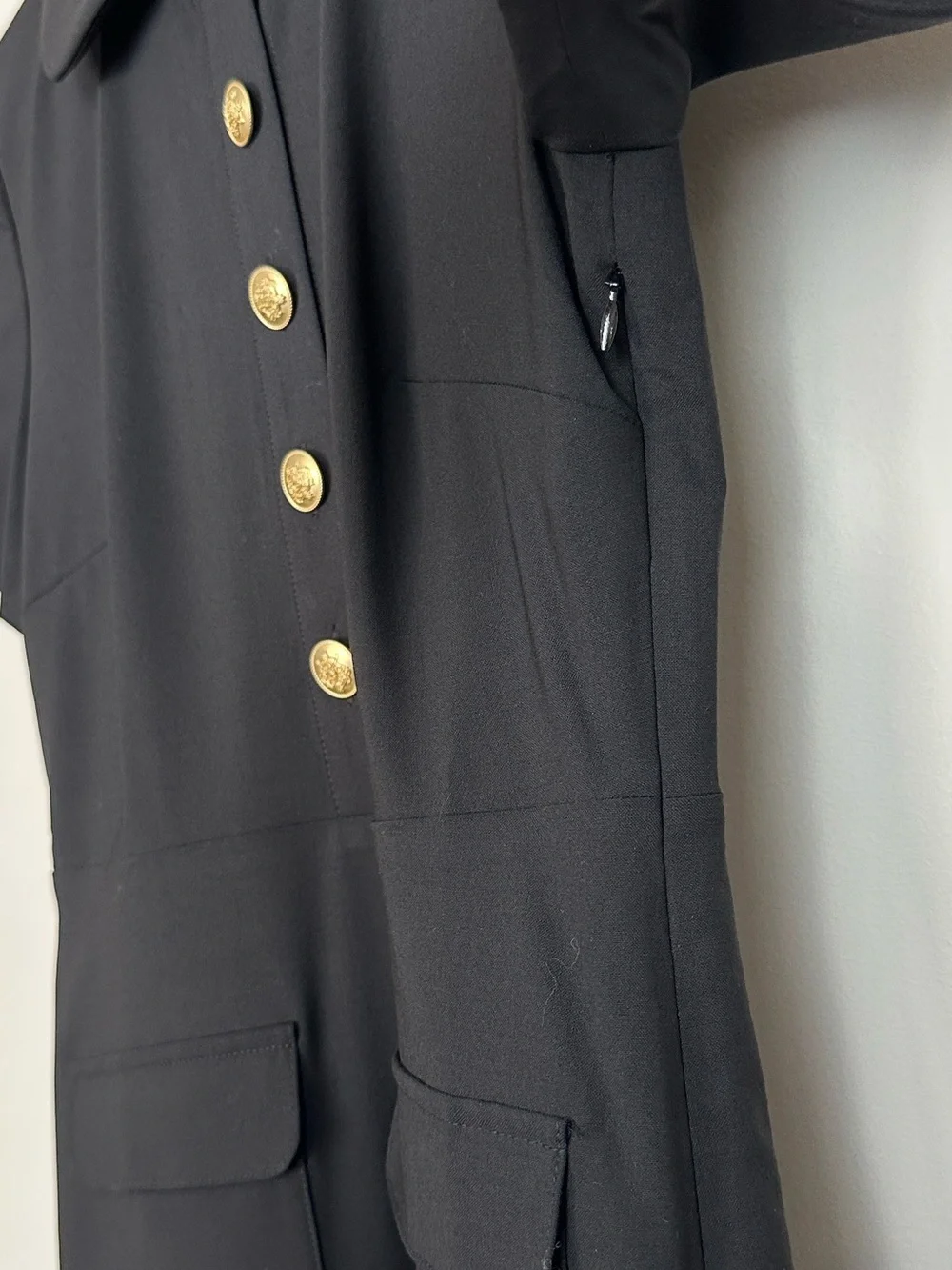 NWT J. CREW Collared Sheath Dress in Black Bi-Stretch Wool Blend